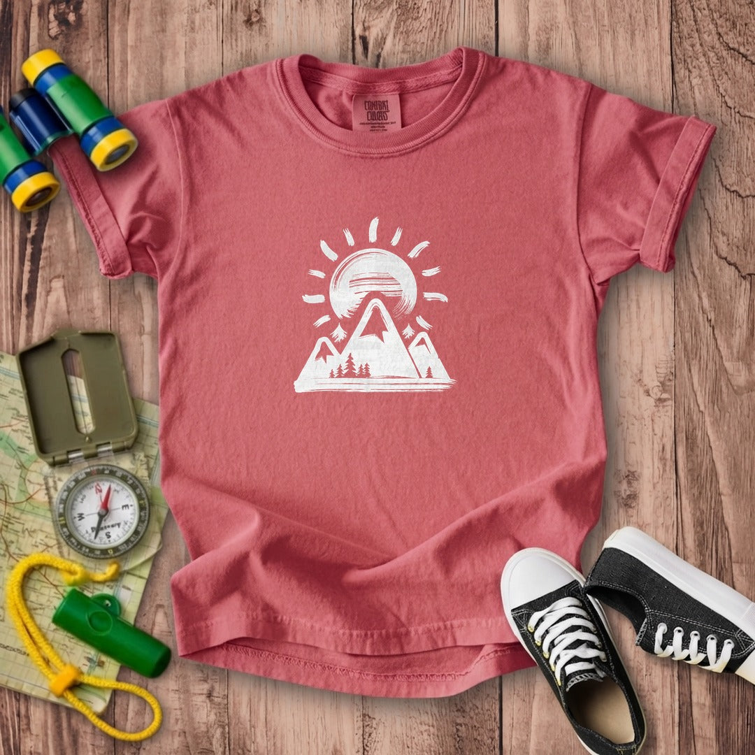 Summit Sunrise Painting Kids Cotton T-Shirt