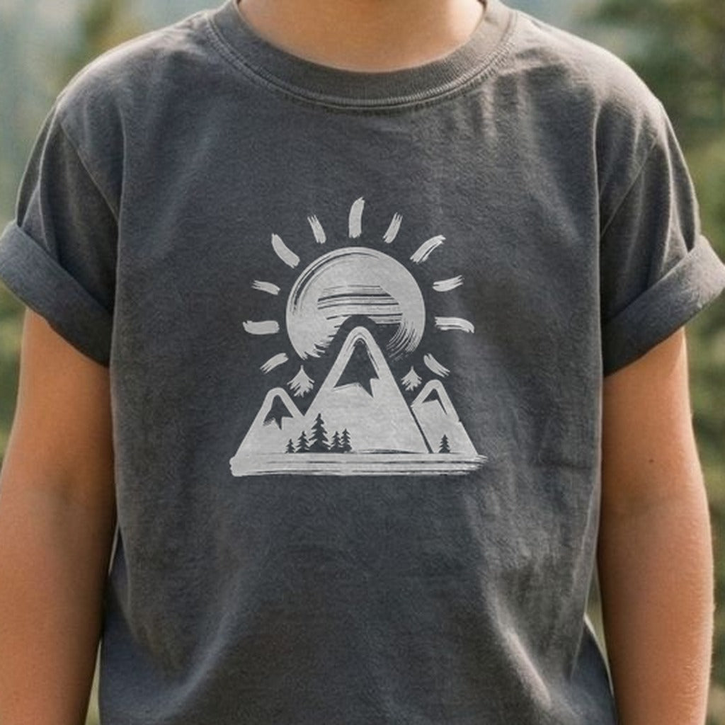Summit Sunrise Painting Kids Cotton T-Shirt