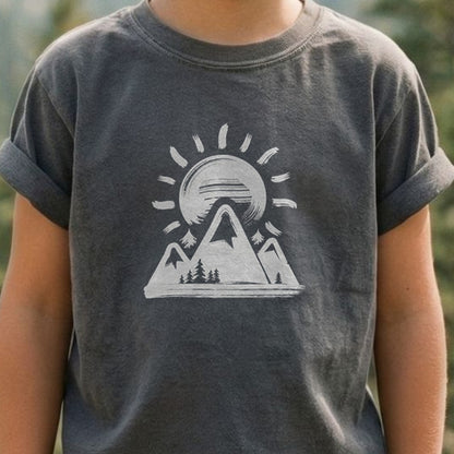 Summit Sunrise Painting Kids Cotton T-Shirt