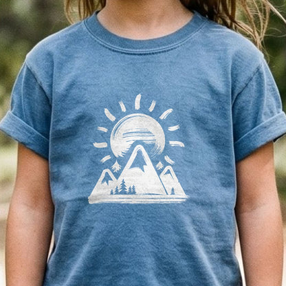 Summit Sunrise Painting Kids Cotton T-Shirt