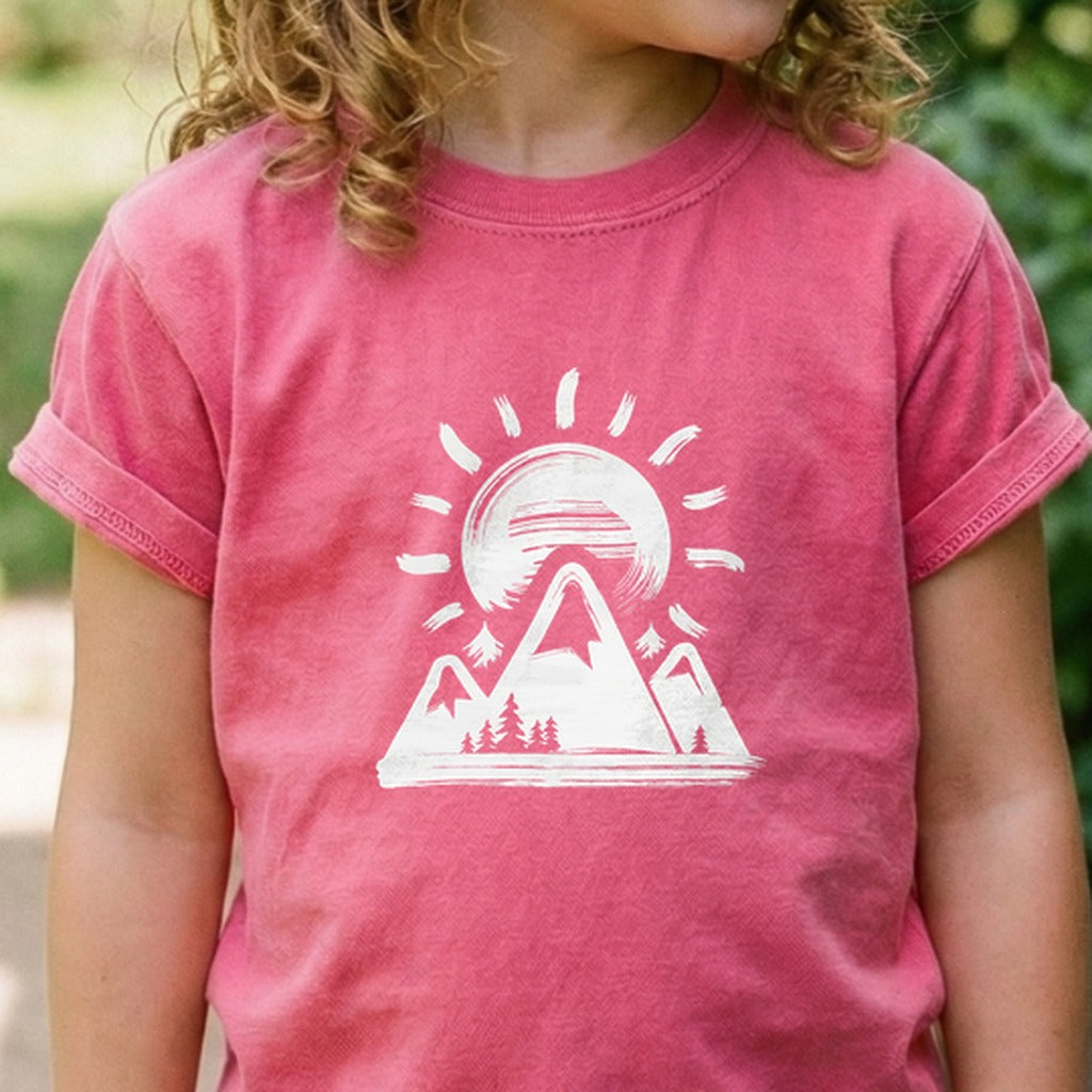 Summit Sunrise Painting Kids Cotton T-Shirt