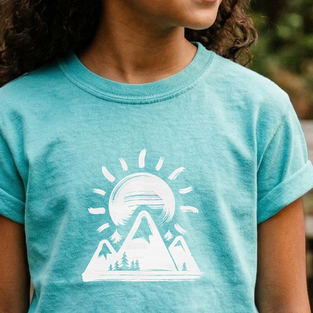 Summit Sunrise Painting Kids Cotton T-Shirt