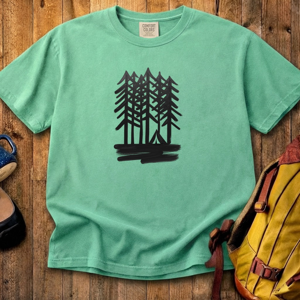 Tall Tree Painting Cotton T-Shirt
