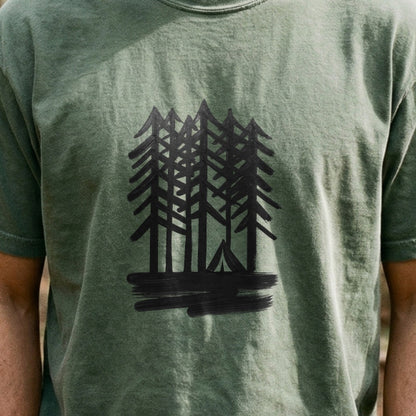 Tall Tree Painting Cotton T-Shirt