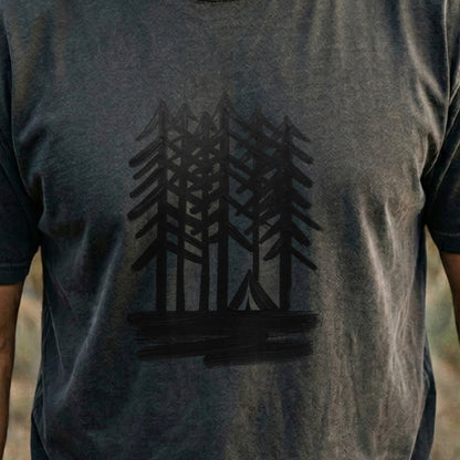 Tall Tree Painting Cotton T-Shirt