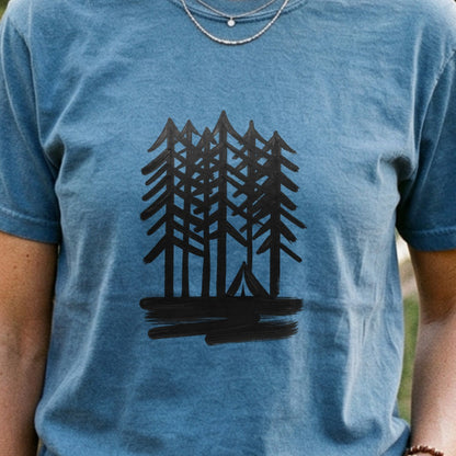 Tall Tree Painting Cotton T-Shirt