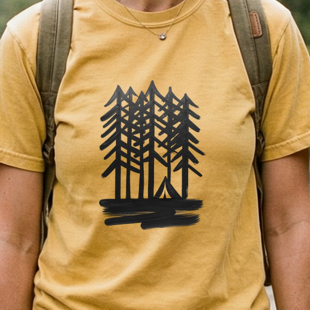 Tall Tree Painting Cotton T-Shirt
