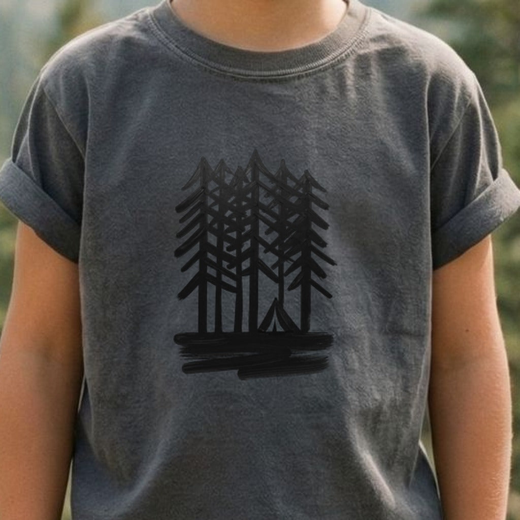 Tall Tree Painting Kids Cotton T-Shirt