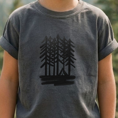 Tall Tree Painting Kids Cotton T-Shirt