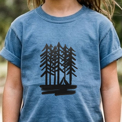 Tall Tree Painting Kids Cotton T-Shirt