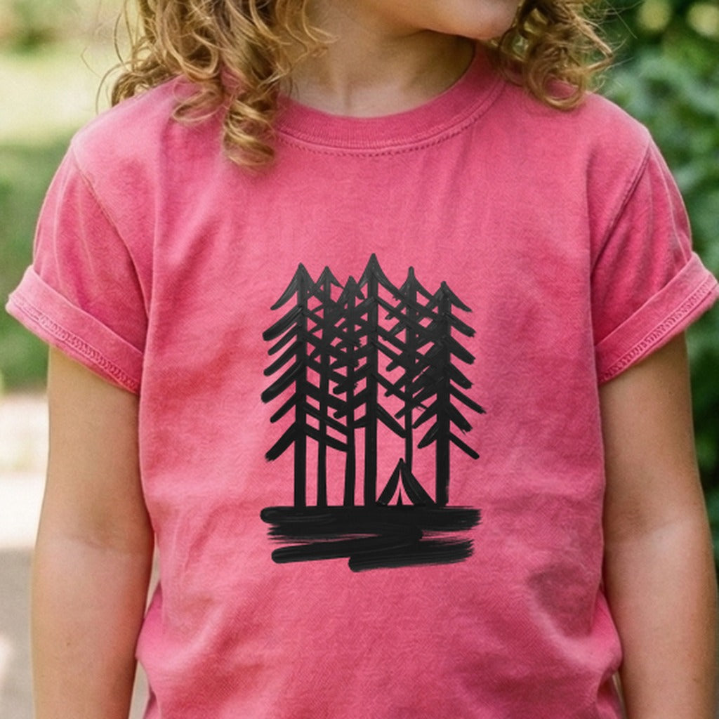 Tall Tree Painting Kids Cotton T-Shirt
