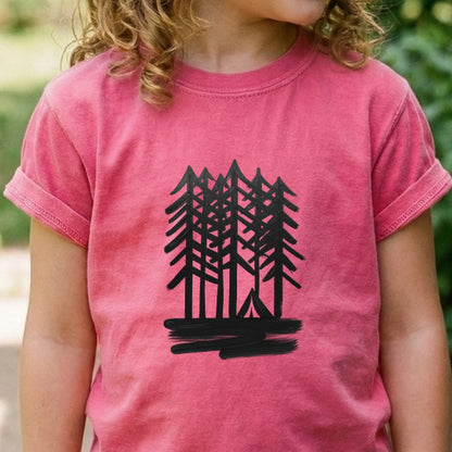 Tall Tree Painting Kids Cotton T-Shirt