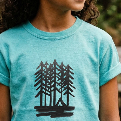 Tall Tree Painting Kids Cotton T-Shirt