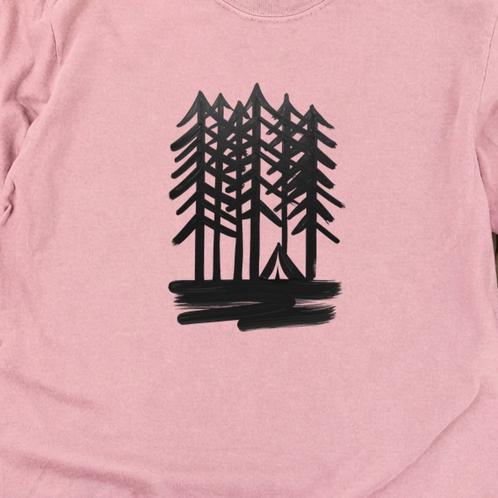 Tall Tree Painting Cotton Long Sleeve