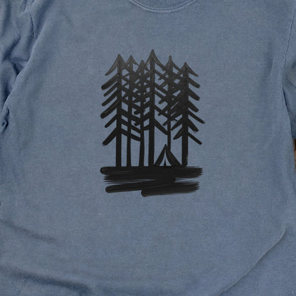 Tall Tree Painting Cotton Long Sleeve
