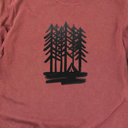 Tall Tree Painting Cotton Long Sleeve