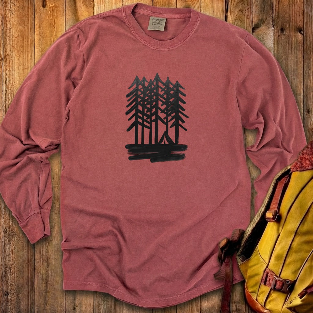 Tall Tree Painting Cotton Long Sleeve