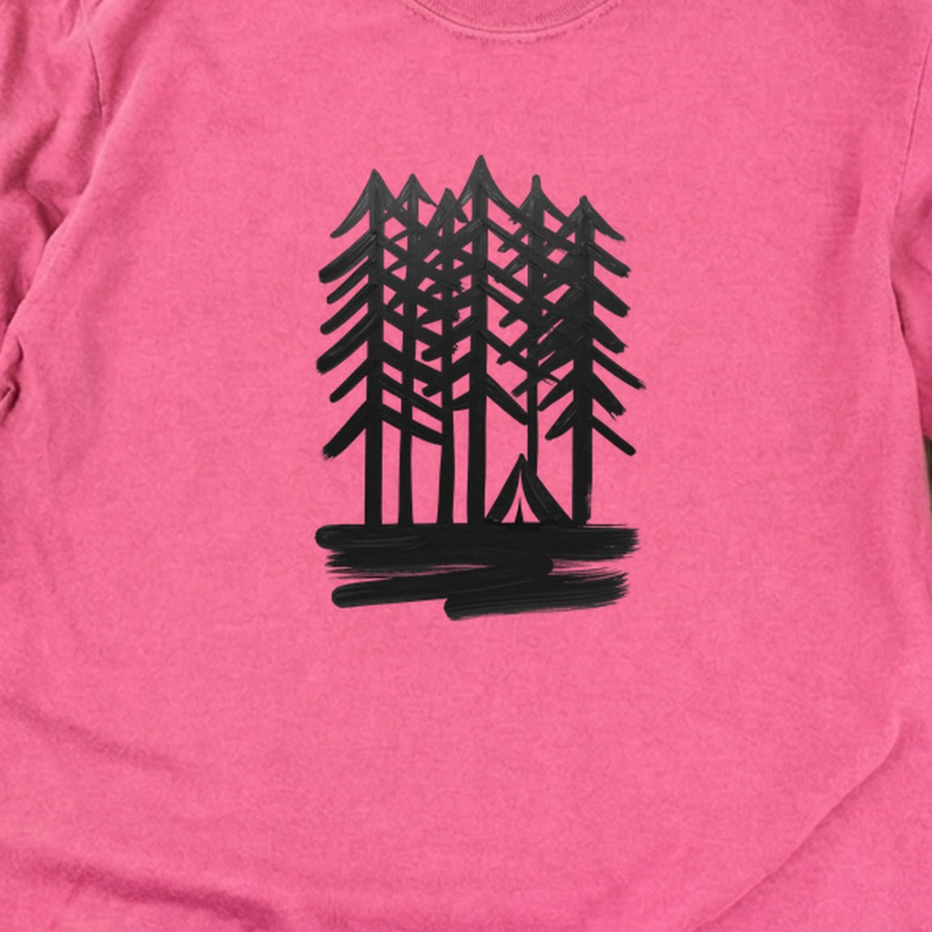 Tall Tree Painting Cotton Long Sleeve