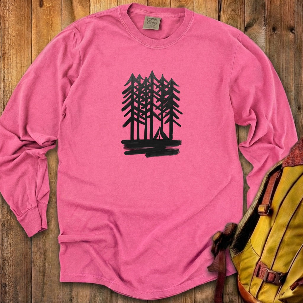 Tall Tree Painting Cotton Long Sleeve