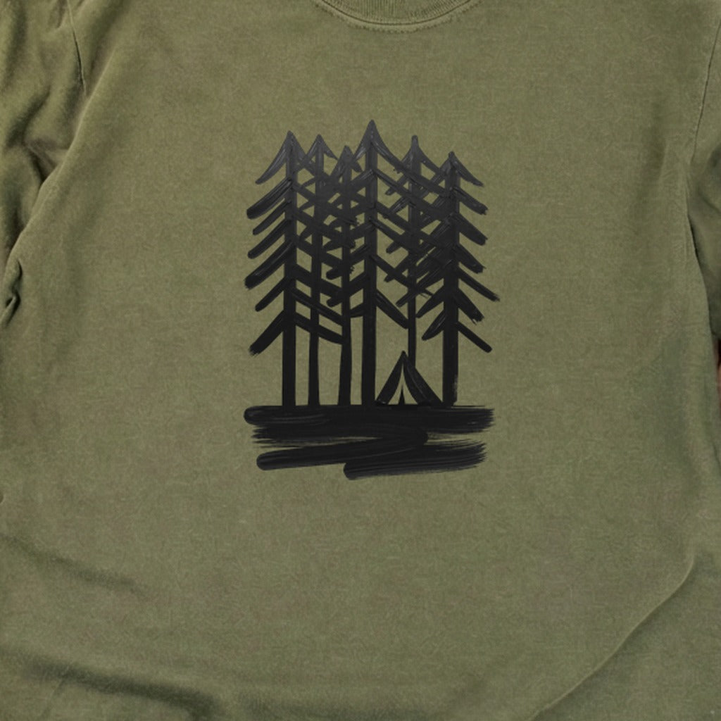Tall Tree Painting Cotton Long Sleeve