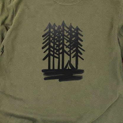 Tall Tree Painting Cotton Long Sleeve