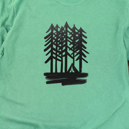 Tall Tree Painting Cotton Long Sleeve