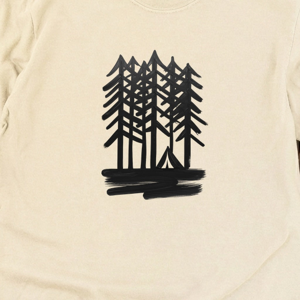 Tall Tree Painting Cotton Long Sleeve