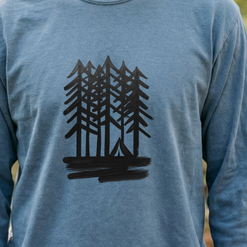Tall Tree Painting Cotton Long Sleeve