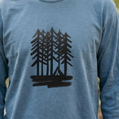 Tall Tree Painting Cotton Long Sleeve