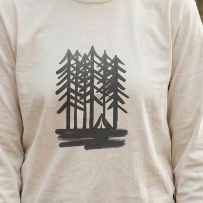 Tall Tree Painting Cotton Long Sleeve