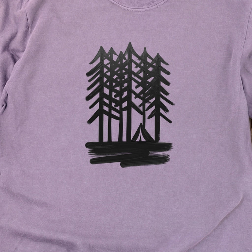 Tall Tree Painting Cotton Long Sleeve