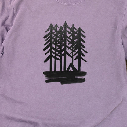 Tall Tree Painting Cotton Long Sleeve