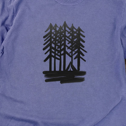 Tall Tree Painting Cotton Long Sleeve