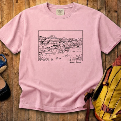 Theodore Roosevelt Line Drawing Cotton T-Shirt