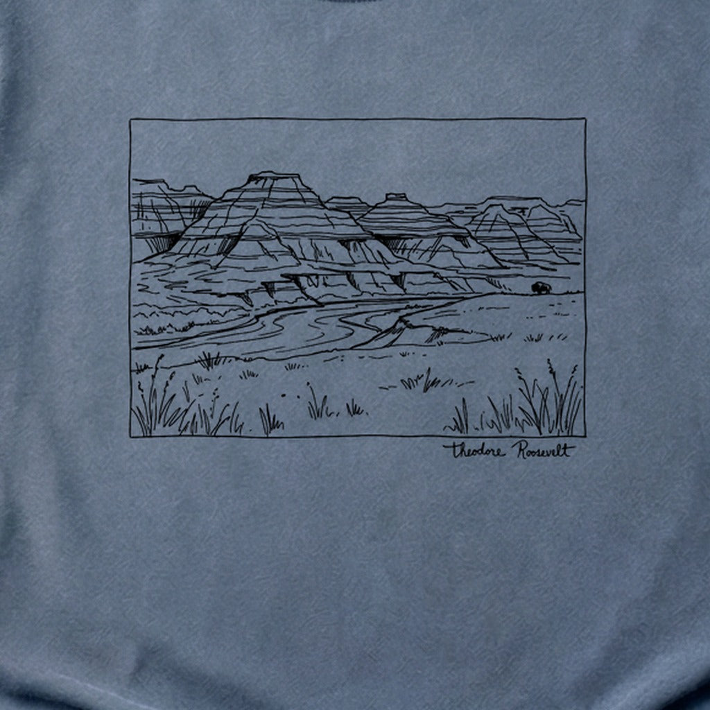 Theodore Roosevelt Line Drawing Cotton T-Shirt