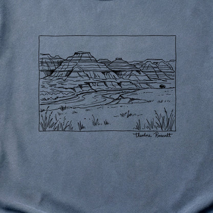 Theodore Roosevelt Line Drawing Cotton T-Shirt