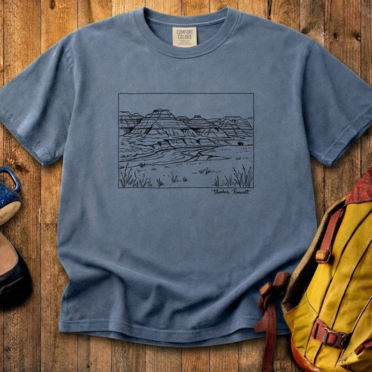 Theodore Roosevelt Line Drawing Cotton T-Shirt
