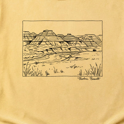 Theodore Roosevelt Line Drawing Cotton T-Shirt