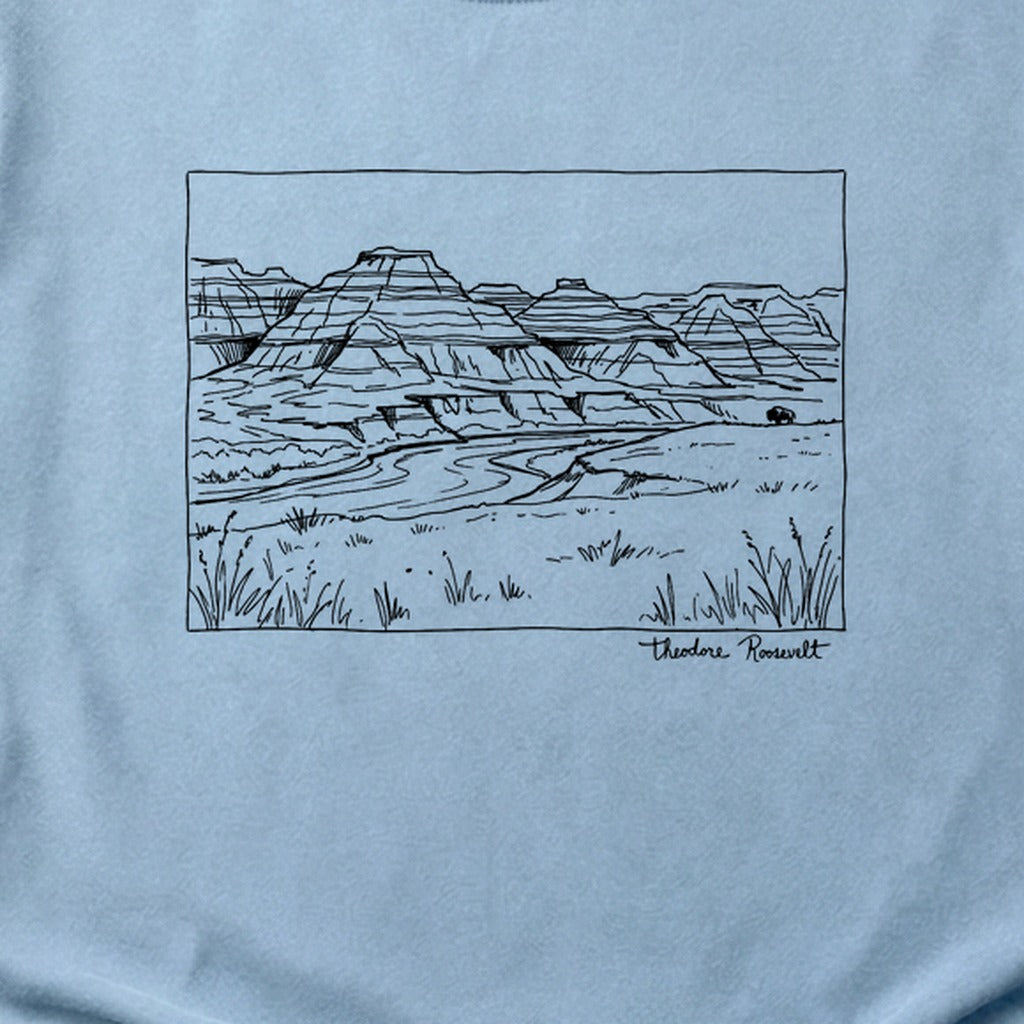 Theodore Roosevelt Line Drawing Cotton T-Shirt