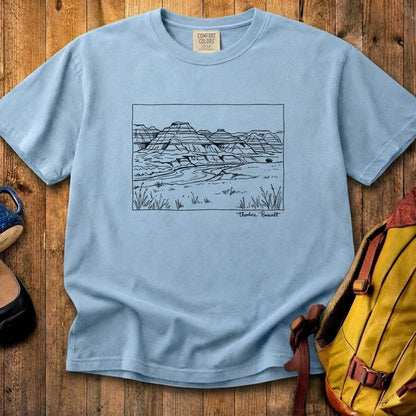 Theodore Roosevelt Line Drawing Cotton T-Shirt