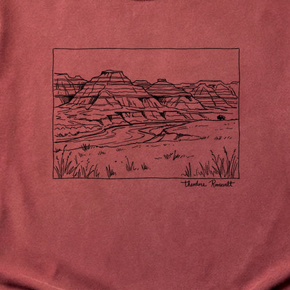 Theodore Roosevelt Line Drawing Cotton T-Shirt