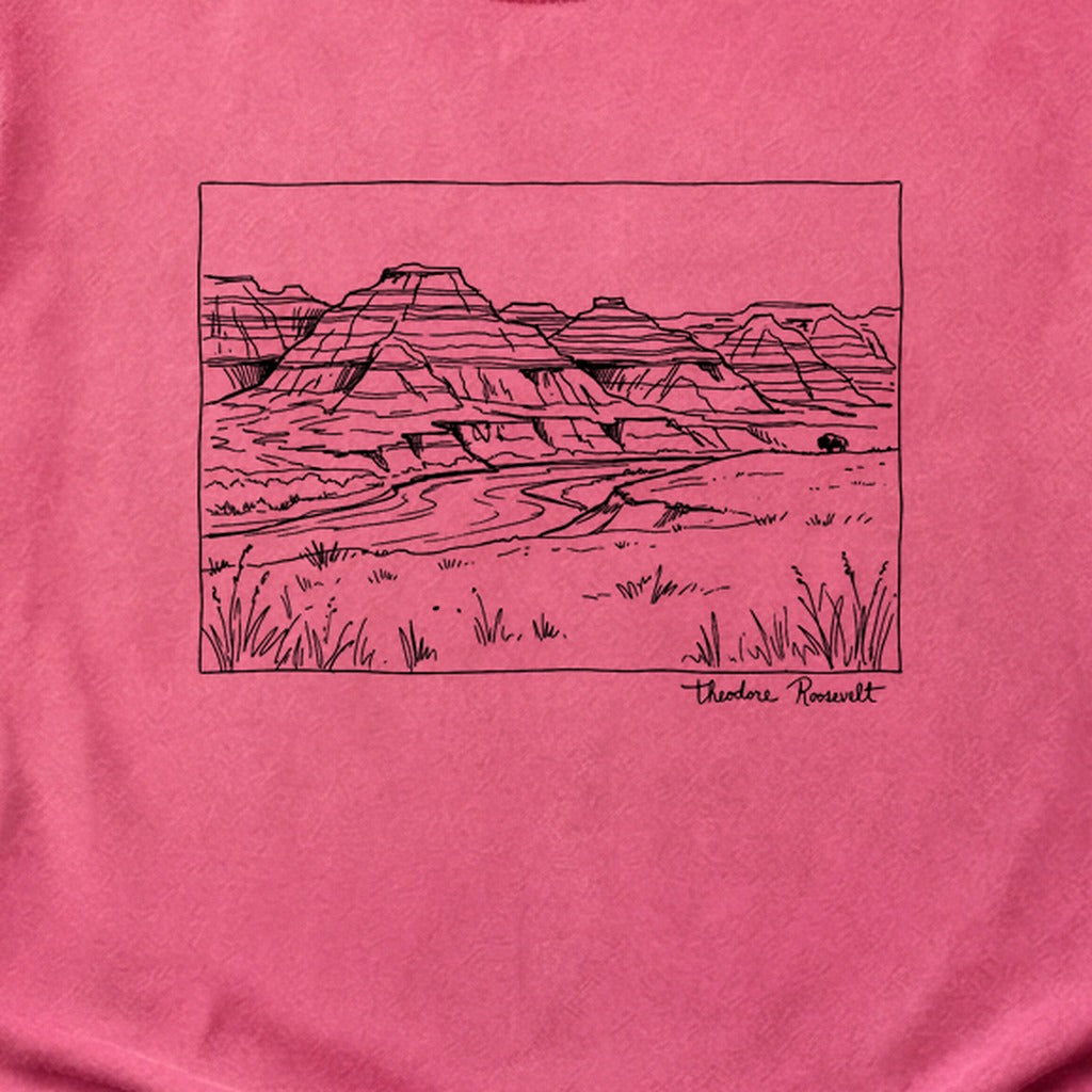 Theodore Roosevelt Line Drawing Cotton T-Shirt