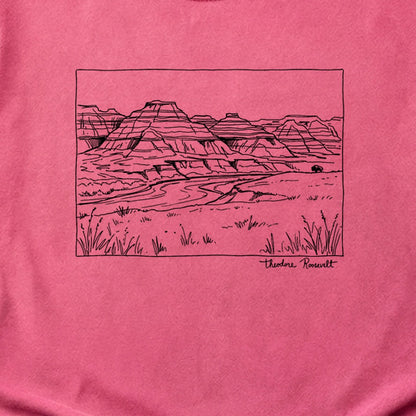 Theodore Roosevelt Line Drawing Cotton T-Shirt