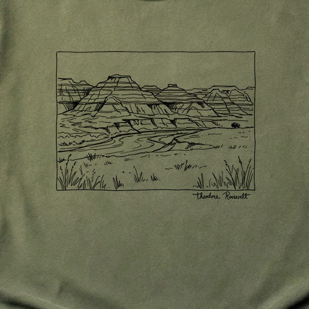 Theodore Roosevelt Line Drawing Cotton T-Shirt
