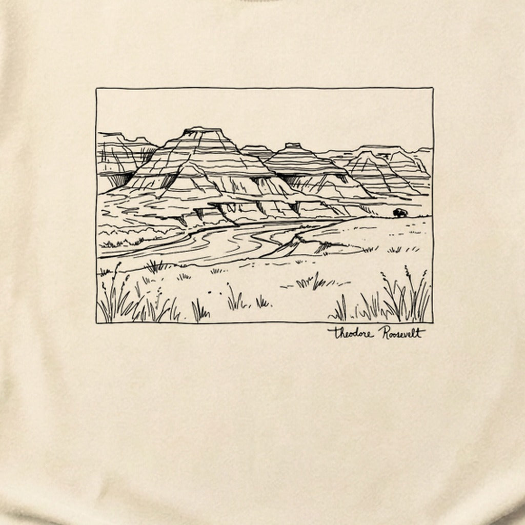 Theodore Roosevelt Line Drawing Cotton T-Shirt