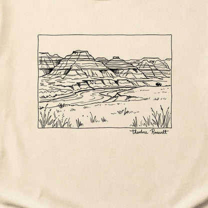 Theodore Roosevelt Line Drawing Cotton T-Shirt