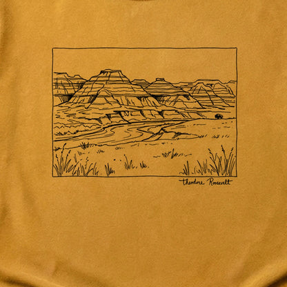 Theodore Roosevelt Line Drawing Cotton T-Shirt
