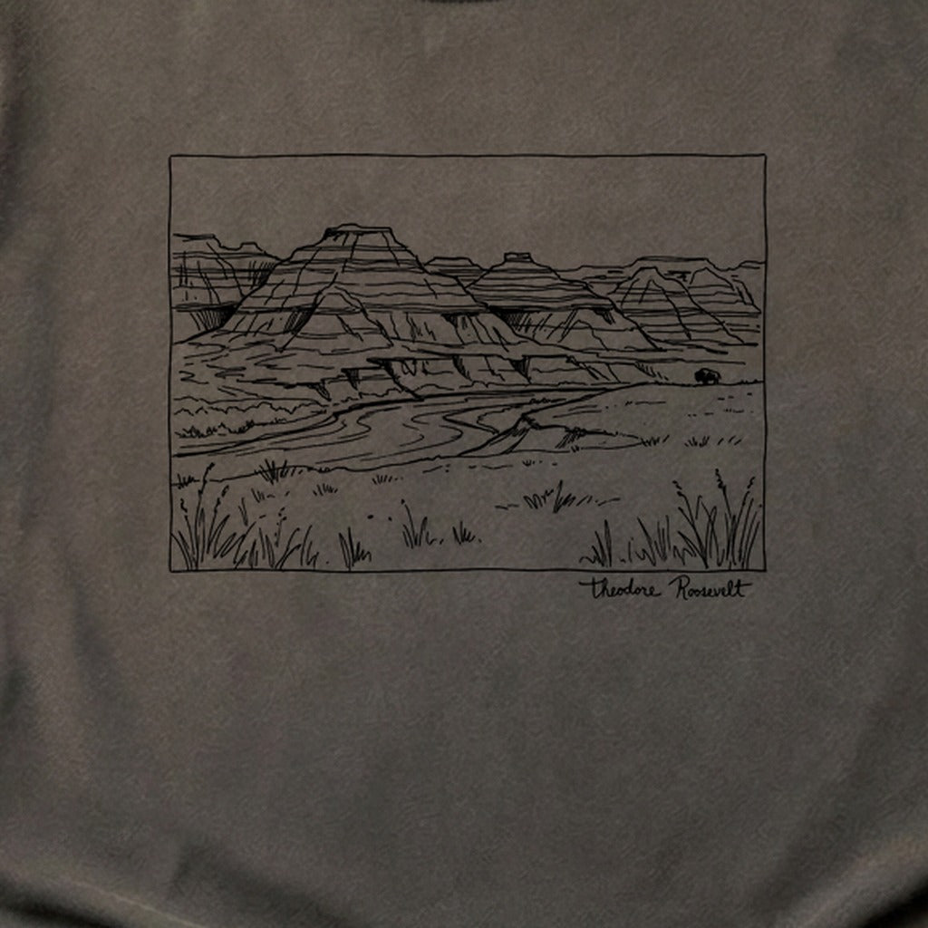 Theodore Roosevelt Line Drawing Cotton T-Shirt