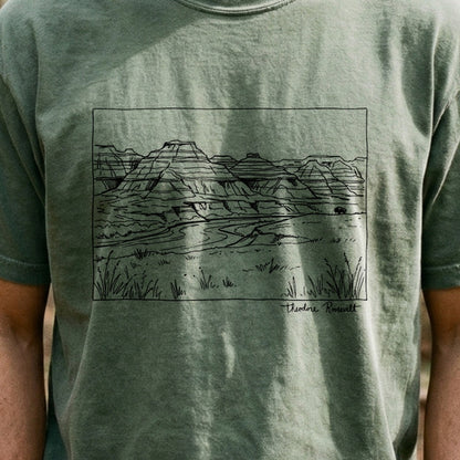 Theodore Roosevelt Line Drawing Cotton T-Shirt