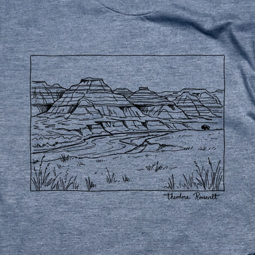 Theodore Roosevelt Line Drawing T-Shirt